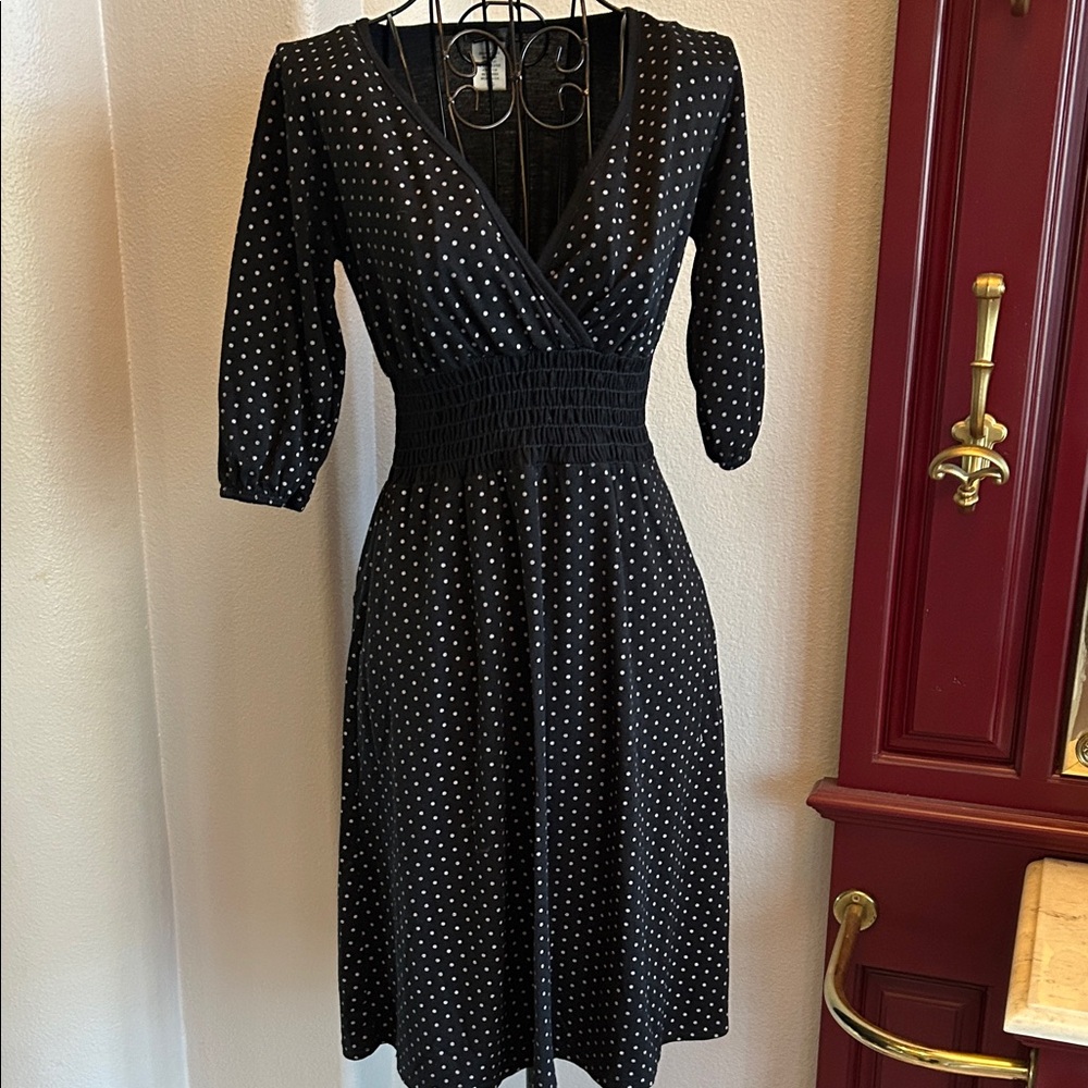 Elegant Black Polka Dot Dress
